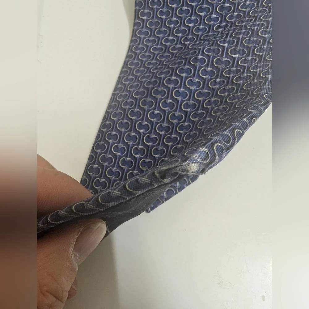 Gucci Blue Silk Printed Tie